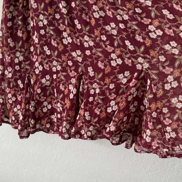 Trixxi Burgundy Floral Long Sleeve Dress - Picture 5 of 7